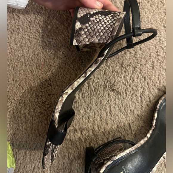 Marc Fisher Black and Snake Print Sandals - Picture 4 of 6